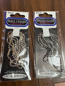 36” Black and Gold Ball Chain Craft Necklaces