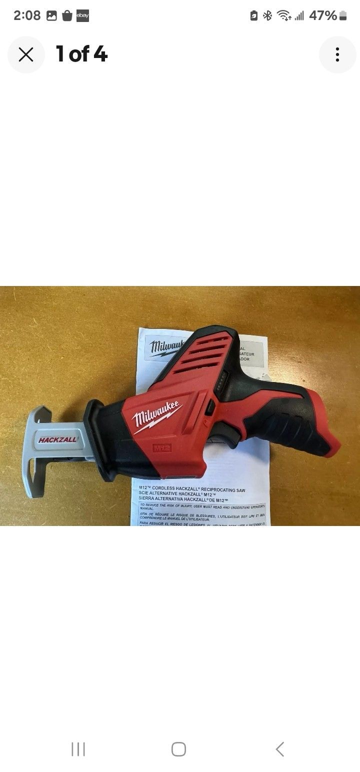 New Milwaukee 2420-20 M12 Hackzall Reciprocating Saw Sawzall 12V 12 Volt, BRAND NEW