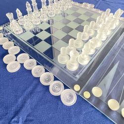 3 in 1 Game Set CHESS CHECKERS BACKGAMMON