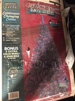 7 foot tall Christmas tree fiber optic lights