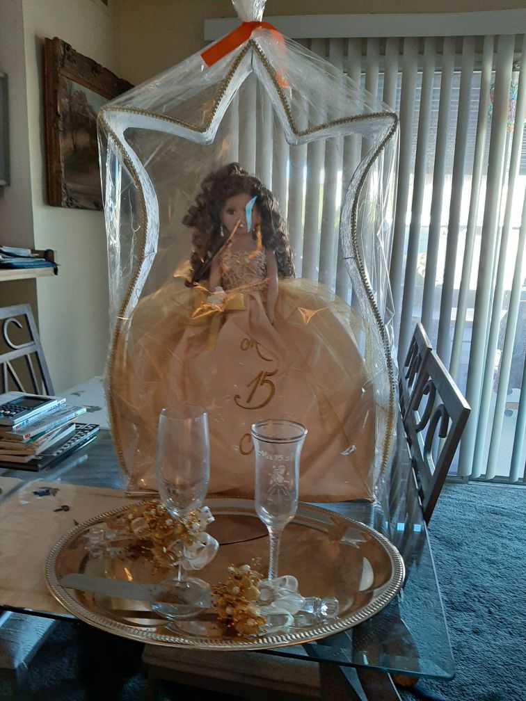 Quinceanera doll for sweet 15 birthday party