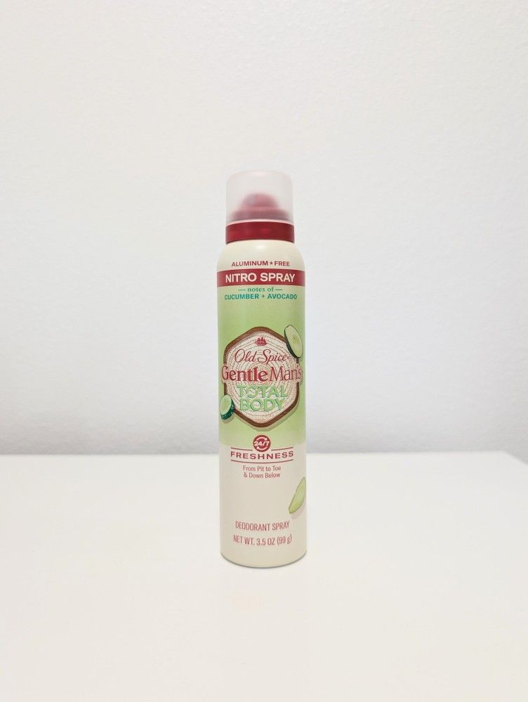 Old Spice Gentleman's Total Body Deodorant, Aluminum Free, Cucumber + Avacado, 3.5oz
