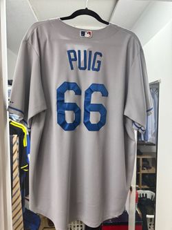 LA Dodgers Yasiel Puig #66 Majestic Gray Jersey – Men's XL