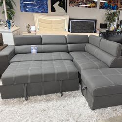 Pull Out Sleeper Sectional With Storage Ottoman Only $1099