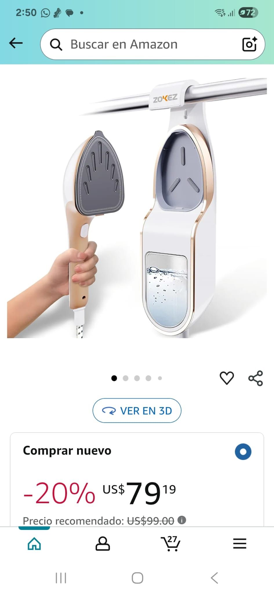 Handled Steamer For Clothes