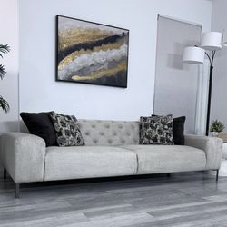 Boston Sofa Loveseat Couch Made In Italy Gray Fabric FREE DELIVERY