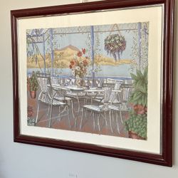 Beautiful Botanical Patio Framed Wall Art 43” x 35”