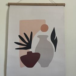 Moving sale H&M floral wall art print with magnetic frame 20x28 inches