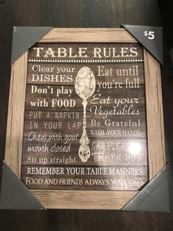 Table Rules art