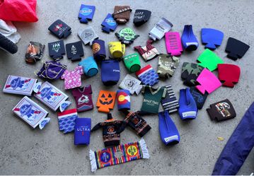 Large assortment of Beverage Koozies