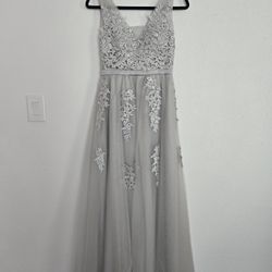 Gray Prom Dress Size 0