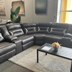 Kincord Midnight Gray  Power Reclining Sectional Couch 