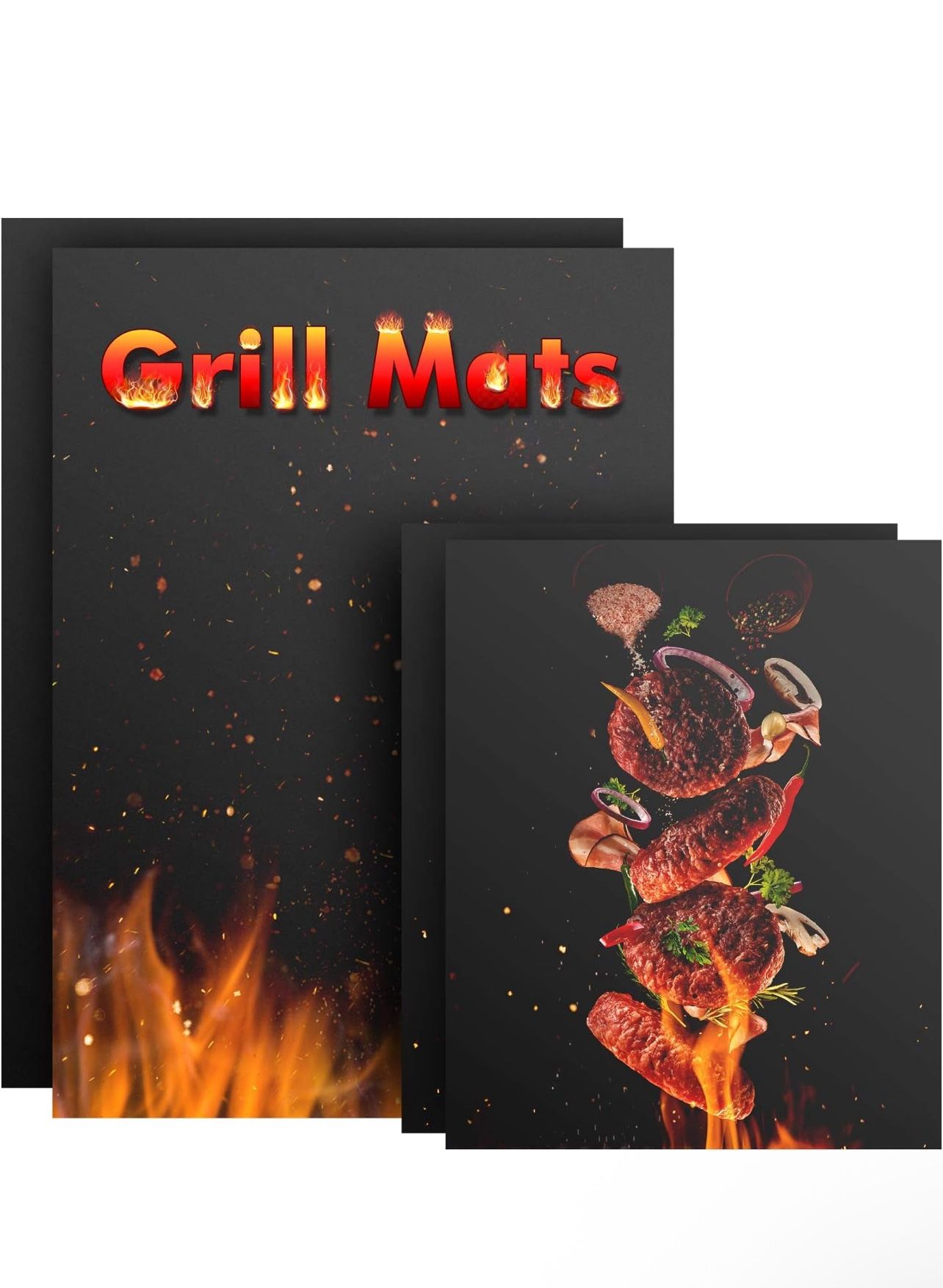 4Pcs Grill Mats, Non Stick BBQ Grill Mats for Outdoor Grills, Reusable
