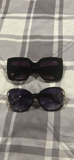Two Pairs of Black Oversized Sunglasses