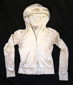 Women's Juicy Couture Cream Zip Up Jacket Size S