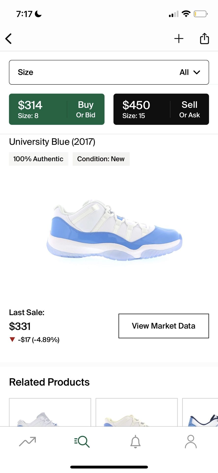 Jordan 11 Retro Low University Blue