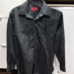 Black Button Down Shirt - Mens M