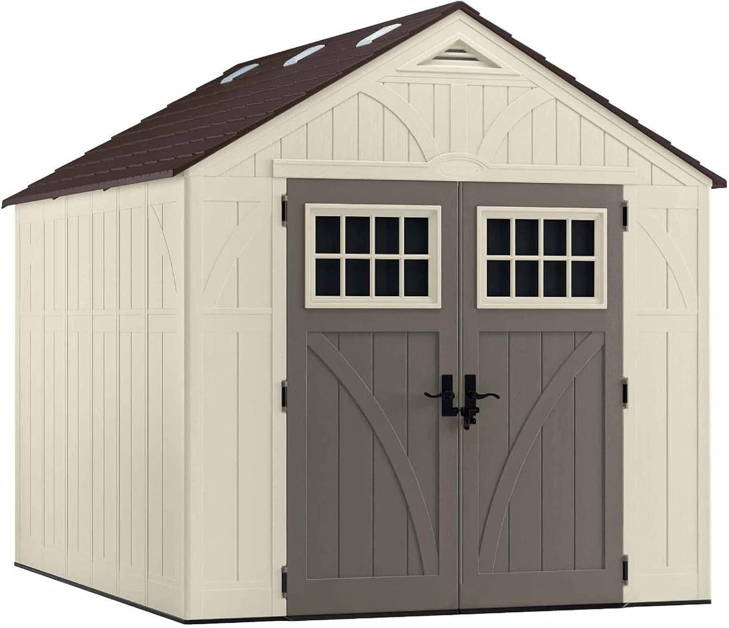 Suncast Tremont 8 Ft. X 10 Ft. Resin Vertical Peak Storage Shed with Floor Kit