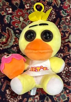 FNAF CHICA PLUSH DOLL “ LETS EAT” APRON. 6”  STUFFED ANIMAL