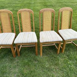 4 Solid antique Wooden Dinning Chairs No Damage No Tear 