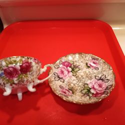 Chase Handpainted Cup and Saucer 