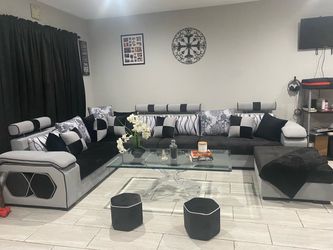 Sofa & Glass Tables