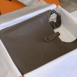 Hermes Evelyn Taupe 29 Silver Hardware