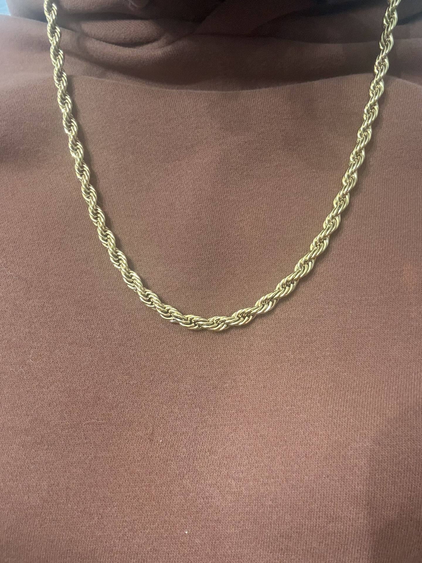 18k Gold Plated Stainless Steel French Rope Chain