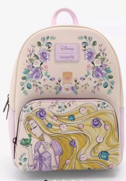 Loungefly Disney Tangled Rapunzel & Pascal Flowers Mini Backpack