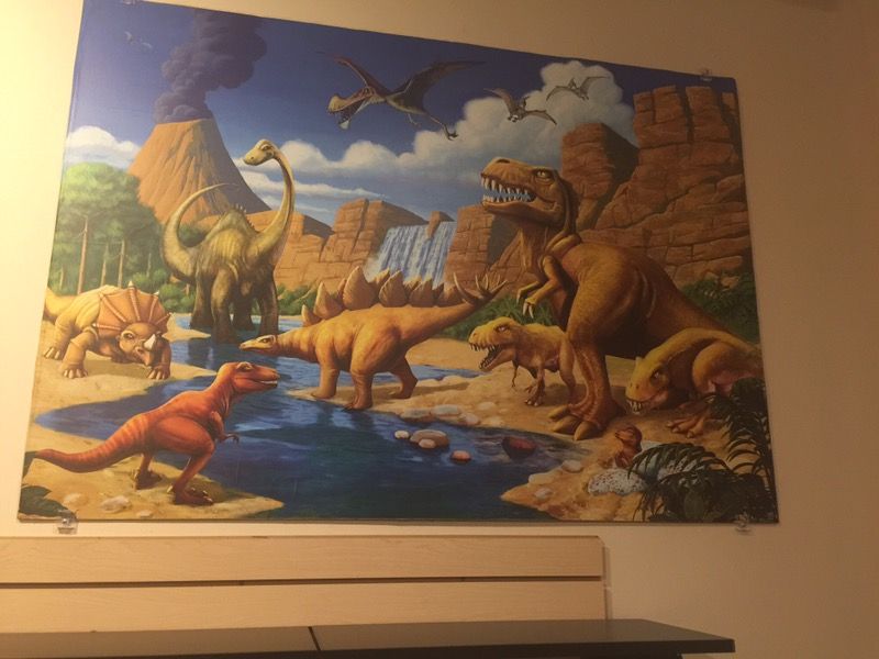 Large 5ft x 5ft dinosaur wall frame art. Jurassic world