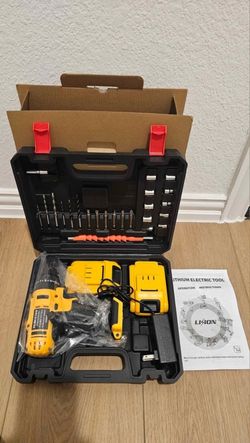 New Two Battery, 21V Drill set with toolbox