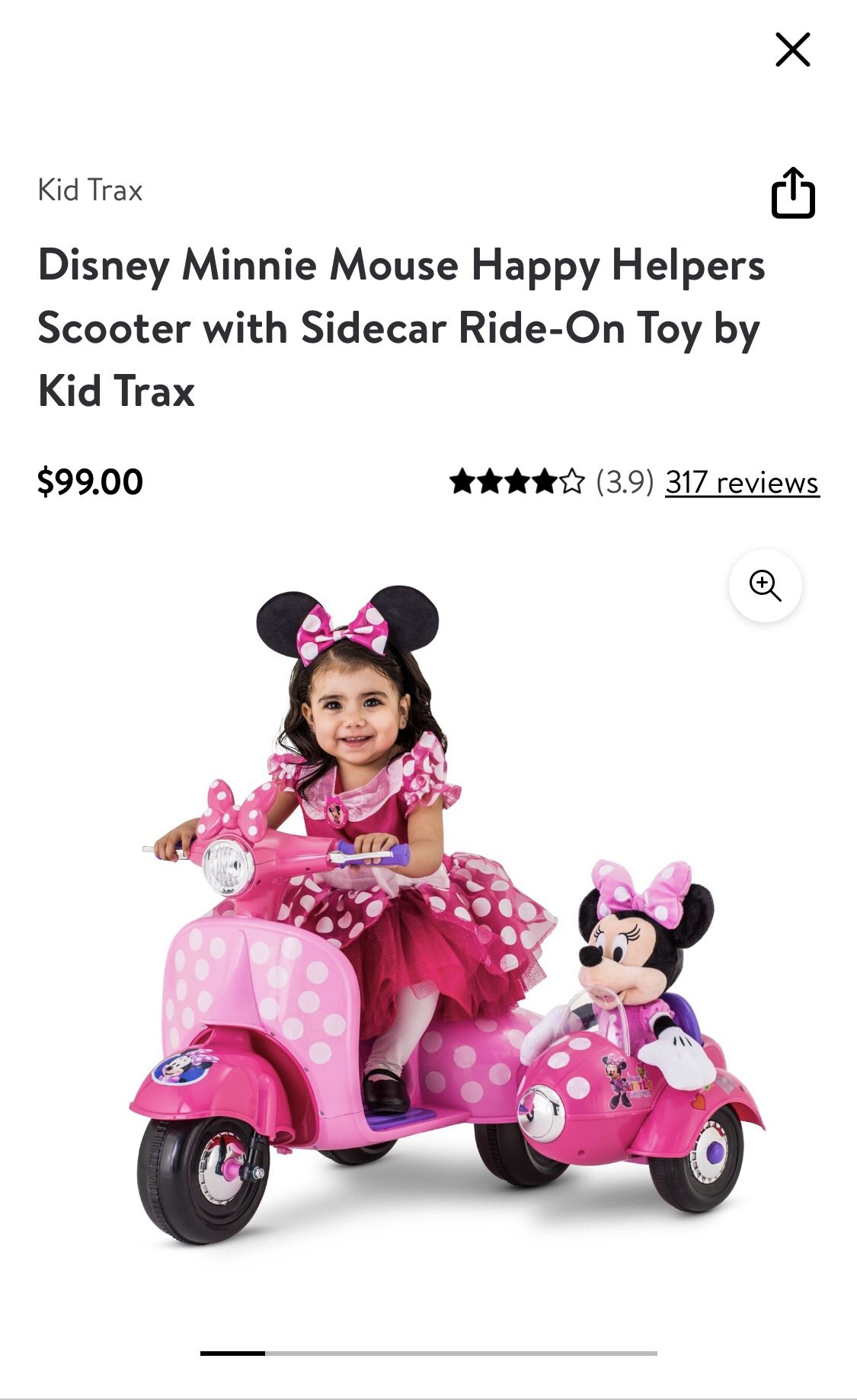 Kid trax cheap minnie mouse scooter