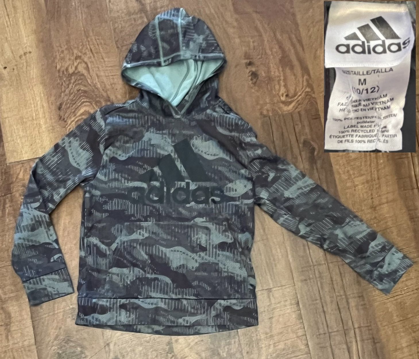 Adidas Boy Youth Lightweight Pullover Hoodie Sz Medium