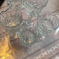 Homco Glass Pedestal Scalloped Candle 