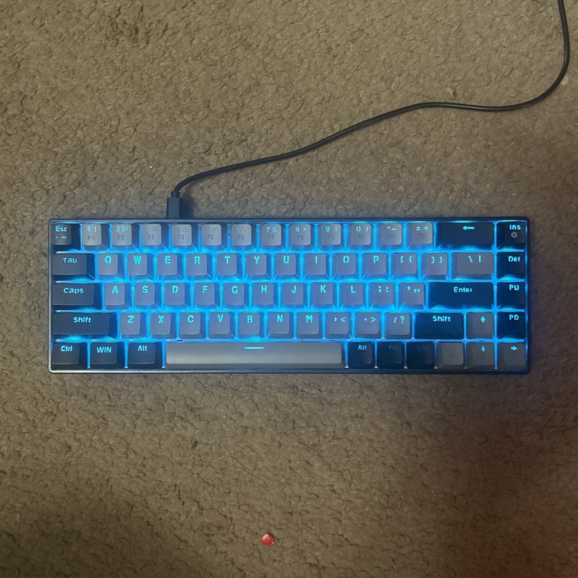 MageGee Portable 60% Mechanical Gaming Keyboard, MK-Box LED Backlit Compact 68 Keys Mini Wired Office Keyboard with Blue Switch for Windows Laptop PC