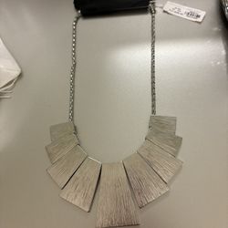 New York & Company Silver Geometric Statement Necklace