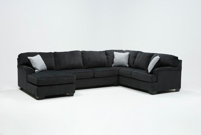 Modern Calvin Slate Sectional – Right Chaise, Huge & Comfy!