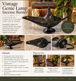 Vintage Genie Lamp / Incense Burner – Engraved Metal