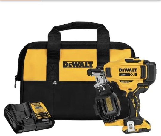 20V MAX Lithium-Ion 15-Degree Electric Cordless Roofing Nailer Kit with 2.0Ah Battery Charger and Bag