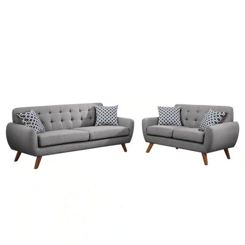 Sofa & Loveseat Set - AVAILABLE IN GREY OR ASH BLACK COLOR 