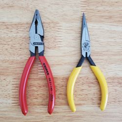 Knipex 08 21 145 Combination & Klein Tools D307-51/2C Long Needle Nose Slim Pliers Cutting Germany USA Brand New
