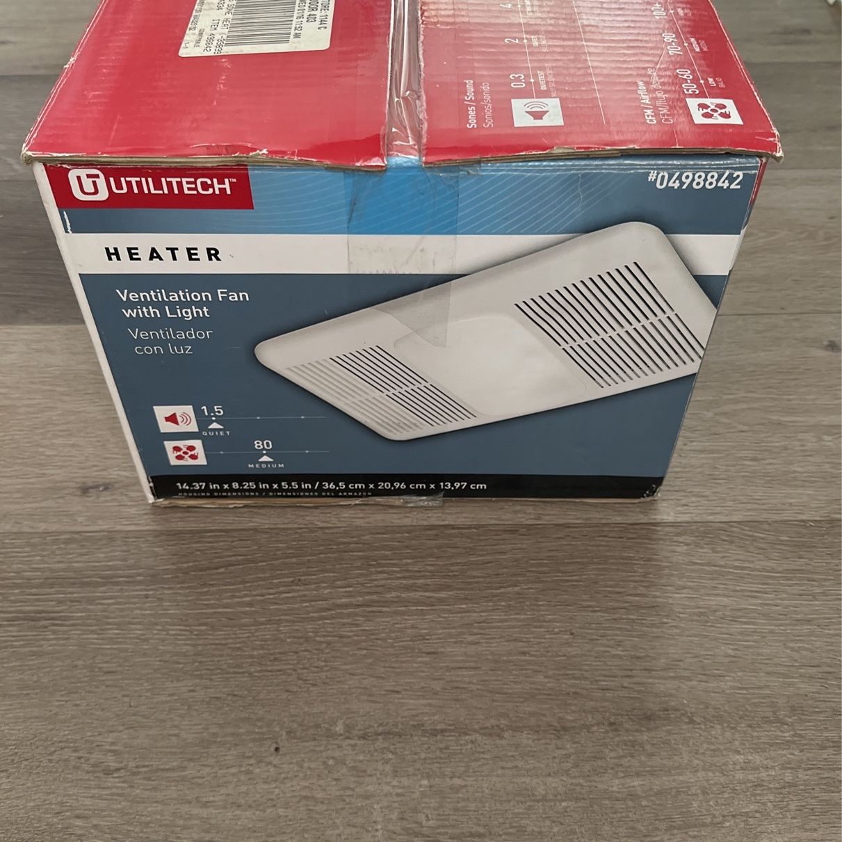 Utilitech Heater 1.5-Sone 80-CFM White Lighted Bathroom Fan and Heater for  Sale in Los Angeles, CA - OfferUp