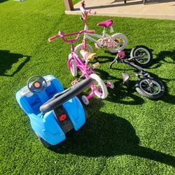 Free- Toddler Bikes And Push Car