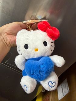 Hello Kitty Plush Keychain with Love Heart