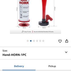 Loud Handheld Air Horn,12'' Inch Aluminum Noise Makers Prank Kit, Safety Horn with Soft Foam Earplugs for Boating,Sports Events,Parties,Birthday Party