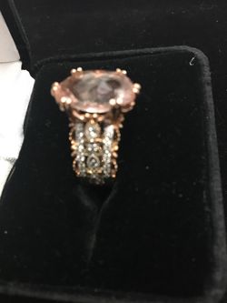 14 Kt Rose Gold 7.35 ctw Peachy Pink Morganite Ring