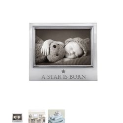 Mariposa “A Star Is Born” Silver Baby Picture Frame – NEW
