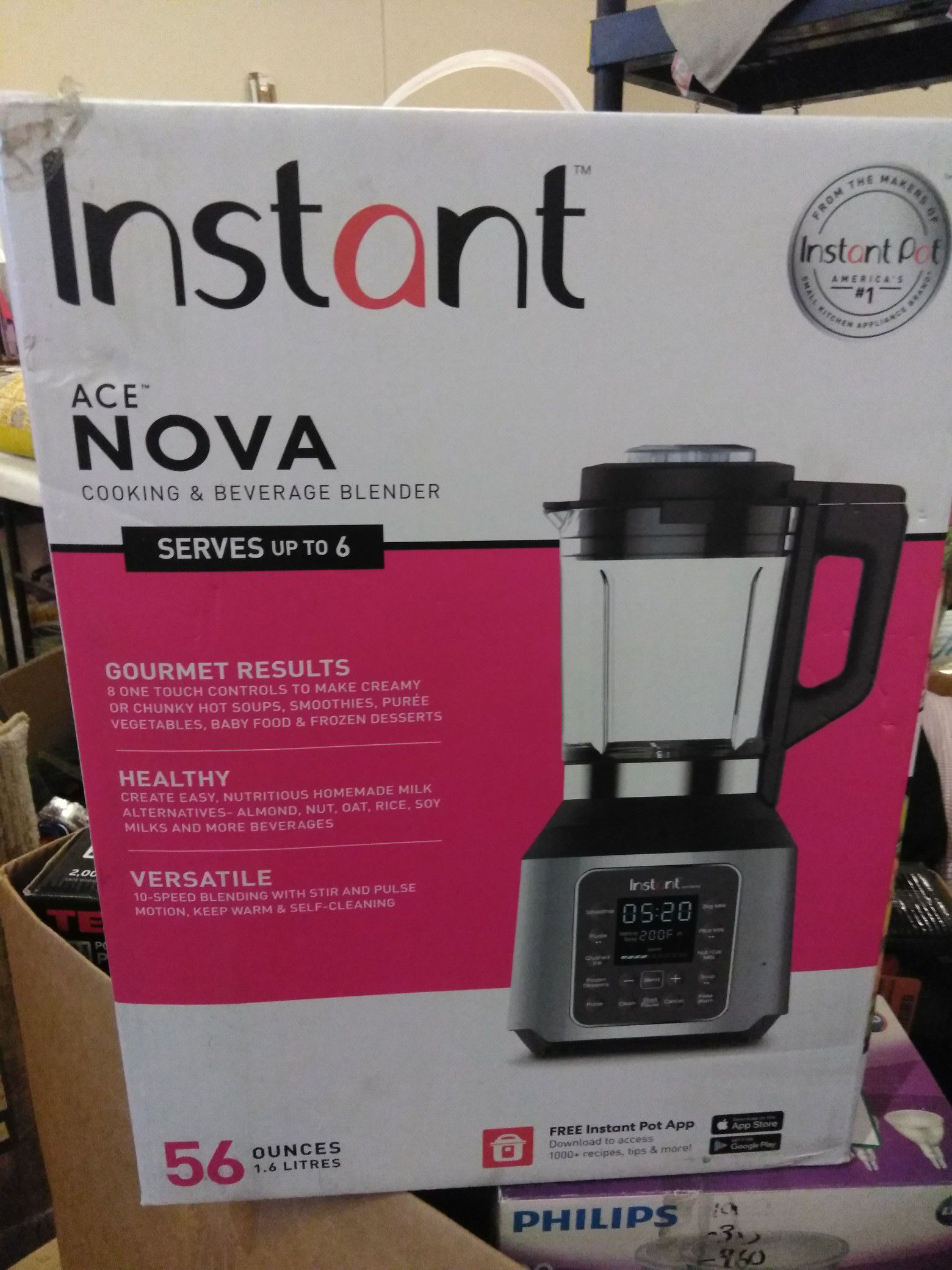 New instant ace Nova cooking & beverage blender 56oz 1.6 liters. Retails $119+ taxes. I'm selling for $90 cash . New in box.