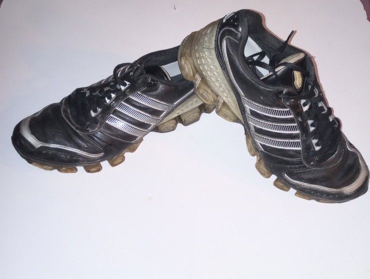 Adidas Leather CLU600001 Running Shoes Black/Silver Men's 6.5 Women's 8.5