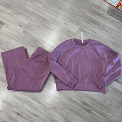 Lululemon Softstreme Jogger Set Sweatshirt And Pants Sz 10